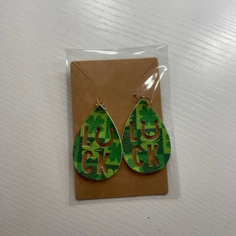 Green St Paddy's day earrings